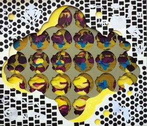 Giftwrap, collage, ply, prints, acrylic & oil on ply, 2012. Lorna Grear