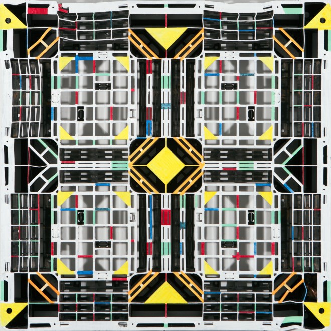 Lorna Grear Colour Crate, 100 cm x 100 cm, oil on plastic, 2013