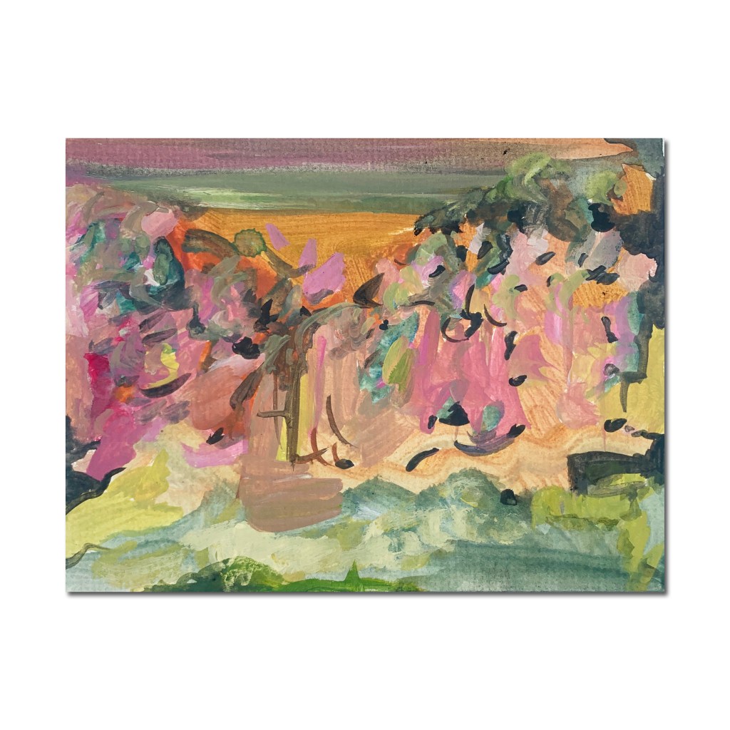 Not available SunsetSpring_gouacheoncard_15x20cmframed